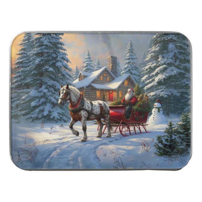 Christmas One-horse Sleigh Santa Jigsaw Puzzle (Case Horizontal)