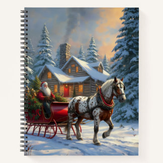 Christmas One-horse Sleigh Santa Notebook