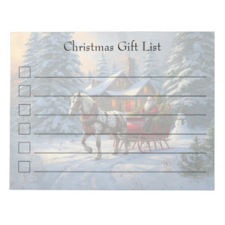 Christmas One-horse Sleigh Santa Notepad