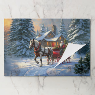 Christmas One-horse Sleigh Santa Paper Pad