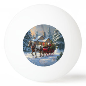 Christmas One-horse Sleigh Santa Ping Pong Ball