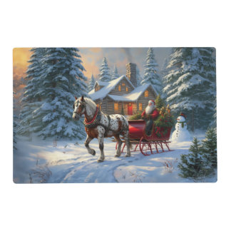 Christmas One-horse Sleigh Santa Placemat