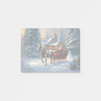 Christmas One-horse Sleigh Santa Post-it Notes