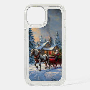 Christmas One-horse Sleigh Santa iPhone 15 Case