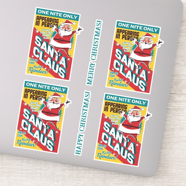 Christmas One Night Only Santa Claus in Person Sticker (Detail)