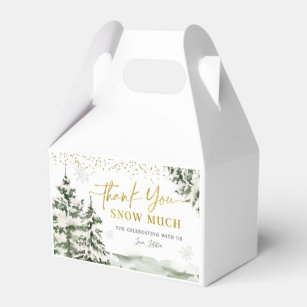 Christmas Onederland Winter Forest First Birthday Favor Boxes