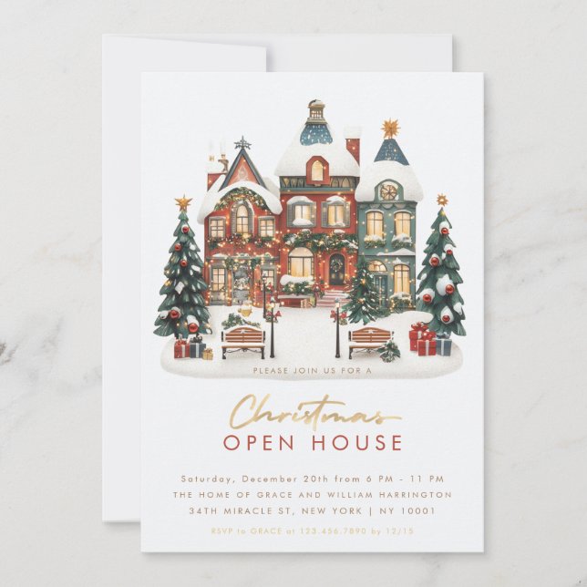 Christmas Open House Christmas Holiday invitation (Front)