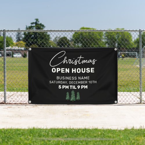 Christmas Open House Elegant Small Business Custom Banner