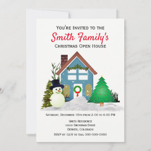 Christmas Open House Family Style Holiday  Invitation