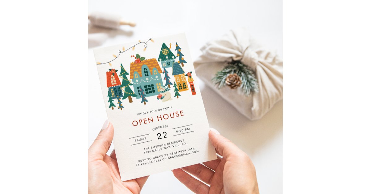 Christmas Open House Holiday Invitation | Zazzle