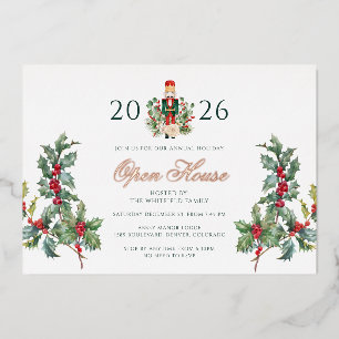 Christmas Open House Holiday Party Foil Invitation