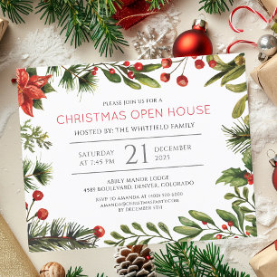 Christmas Open House Holiday Party Invitation