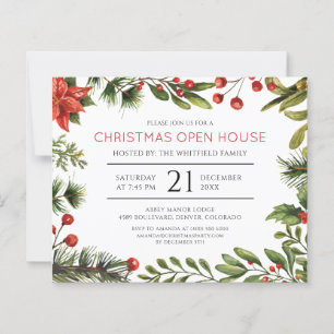 Christmas Open House Holidays Party Invitation