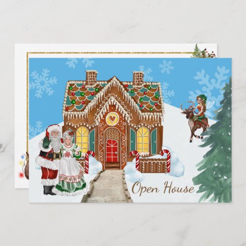 Christmas Open House Invitation with Santa