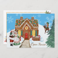 Christmas Open House Invitation with Santa