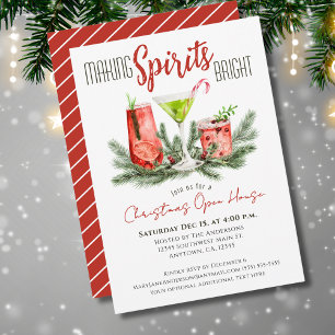 Christmas Open House Making Spirits Bright Holiday Invitation