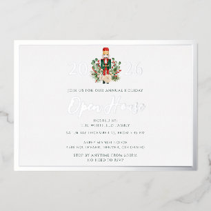 Christmas Open House Party Foil Invitation