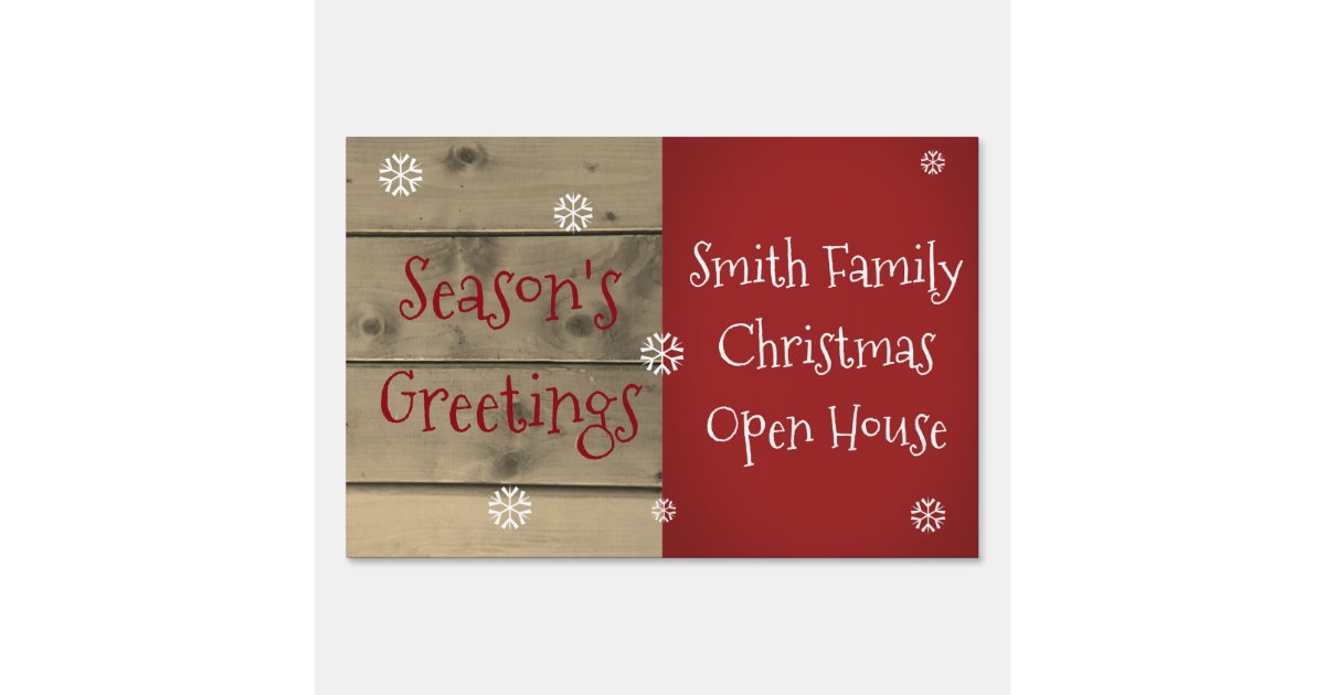 Christmas Open House Season's Greetings Sign | Zazzle.com