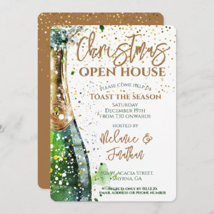 Christmas Open House Toast The Season Party Invitation