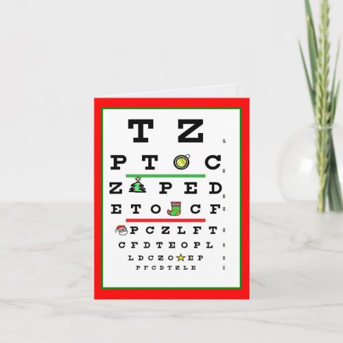 Christmas Optometrist Eye Chart Christmas Card