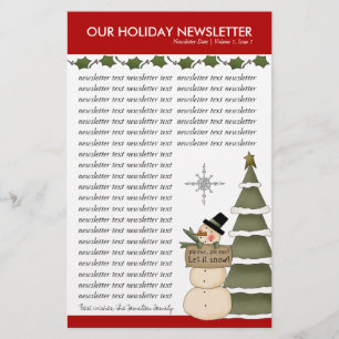 Christmas or Holiday Family Newsletter Template Stationery