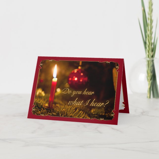 Christmas or Holiday PHOTO Card | Glowing Candle (Front)