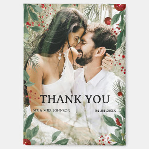 Christmas or Winter Theme Wedding Thank You Magnet