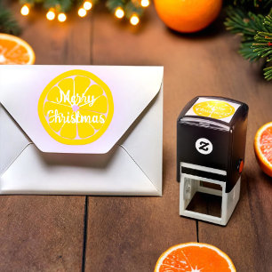 Christmas orange fruit self-inking stamp