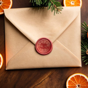 Christmas orange fruit wax seal sticker