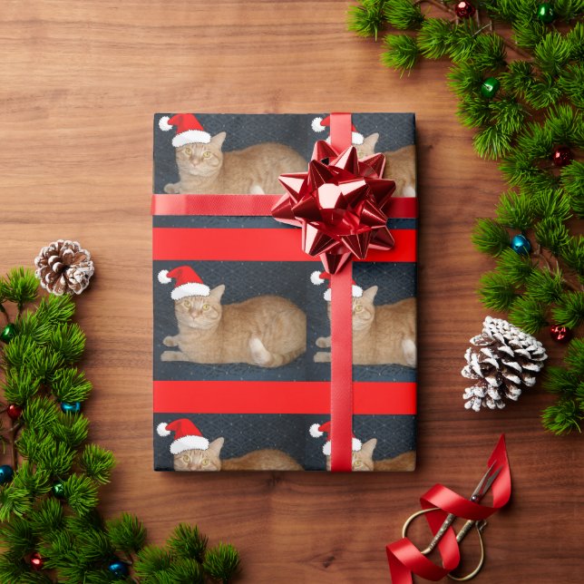 Christmas Orange Tabby Cat Wrapping Paper (Holiday Gift)