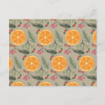 Christmas Orange Wreath Print Holiday Postcard