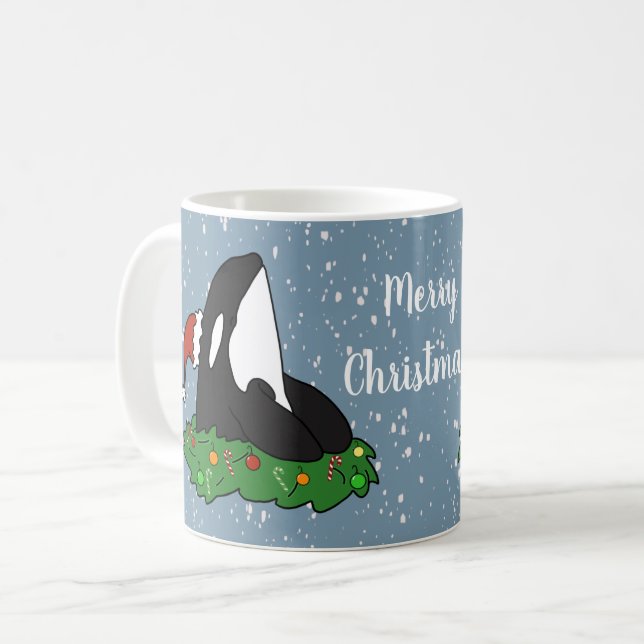 Christmas Orca Coffee Mug (Front Left)