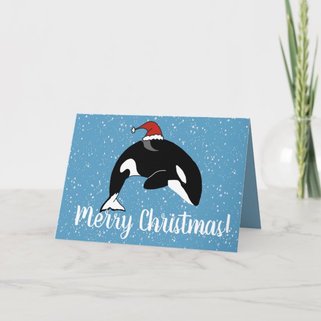 Christmas Orca Killer Whale  Card (Front)