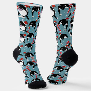 Christmas Orca Killer Whale  Socks
