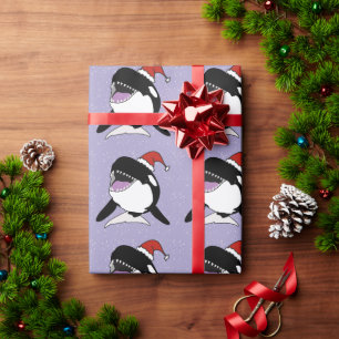 Christmas Orca Killer Whale Wrapping Paper