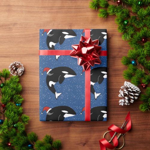 Christmas Orca Killer Whale  Wrapping Paper