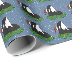 Christmas Orca Killer Whale Wrapping Paper