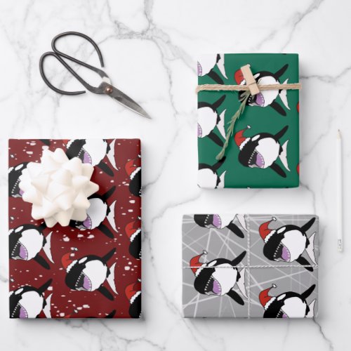 Christmas Orca Killer Whale  Wrapping Paper Sheets