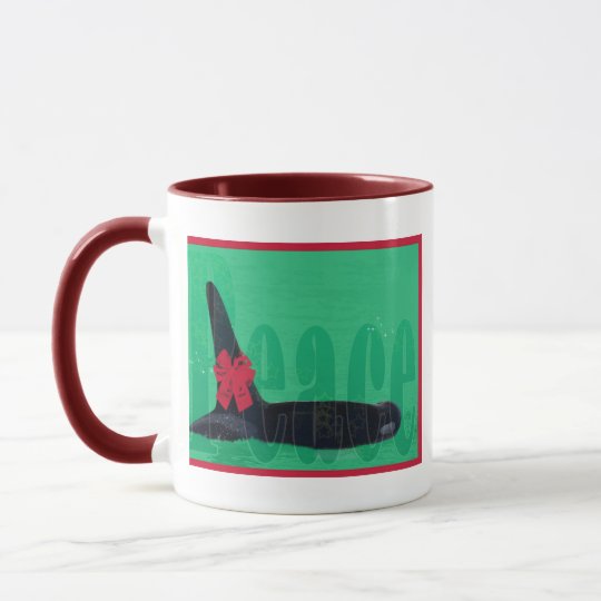 Christmas Orca Red Bow Peace Killer Whale Mug