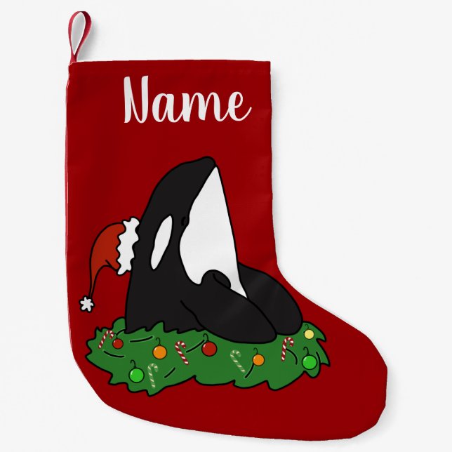 Christmas Orca Small Christmas Stocking (Front)