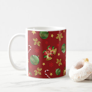 Christmas Ornamant  & Candy Cane Pattern Coffee Mug
