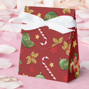 Christmas Ornamant & Candy Cane Pattern Favor Boxes