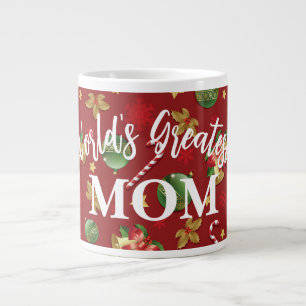 Christmas Ornamant  & Candy Cane Pattern Giant Coffee Mug