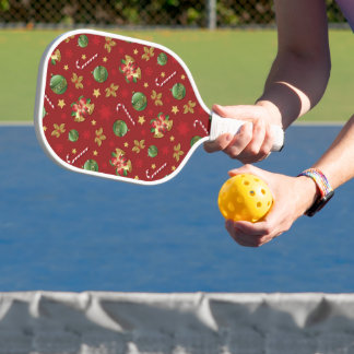 Christmas Ornamant  & Candy Cane Pattern Pickleball Paddle