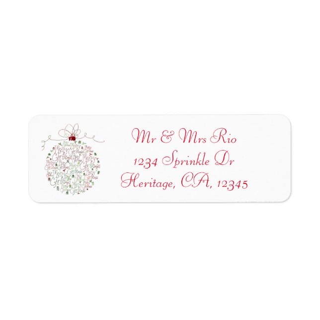 Christmas Ornament Address Label (Front)