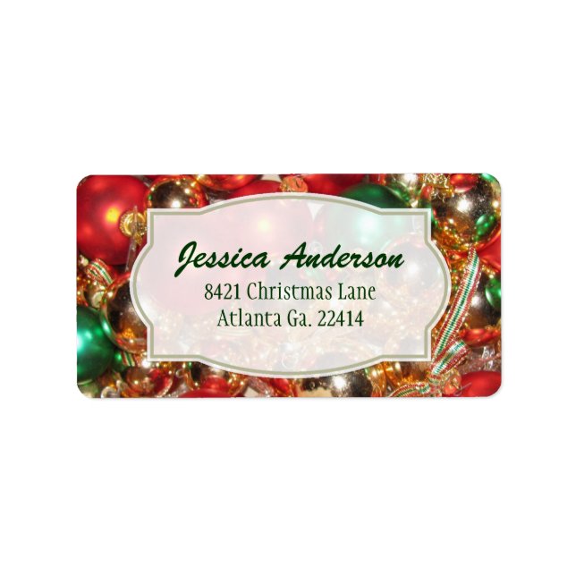Christmas Ornament Address Stickers (Front)