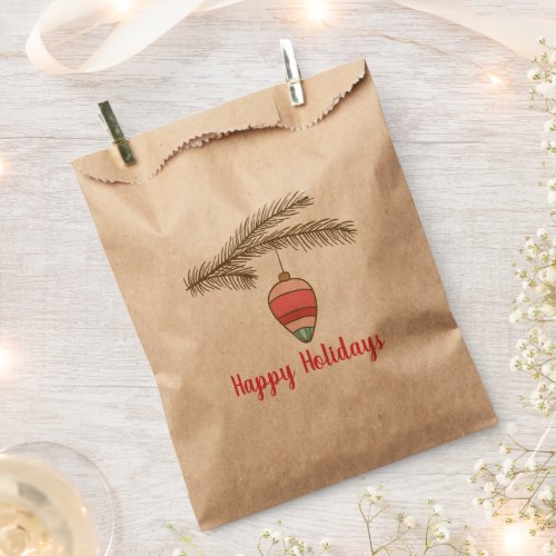 Christmas Ornament and Branch Customizable Favor Bag