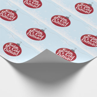 Christmas Ornament and Snowflakes Holiday Wrapping Paper