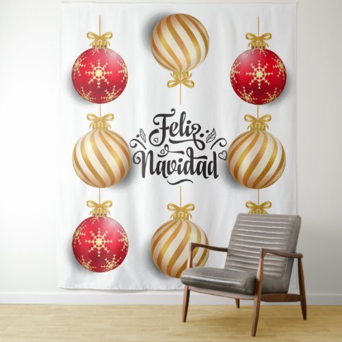 Christmas ornament balls backdrop feliz navidad