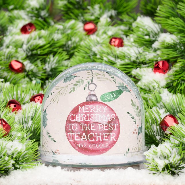Christmas Ornament | Best Teacher Gift Snow Globe (Christmas)